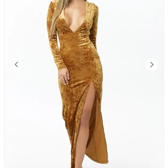 forever 21 gold velvet dress